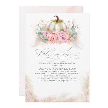 Fall in Love  Pink Flowers Pumpkin