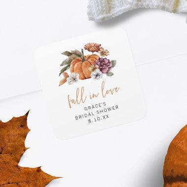 Fall In Love Bridal Shower Square Sticker