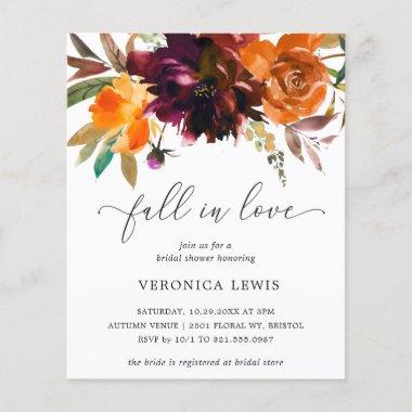 Fall in Love Budget Bridal Shower Invitations