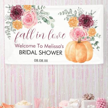 fall in love burgundy pink bridal shower welcome  banner