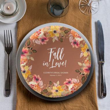 Fall in Love Floral Bridal Shower Terracotta Paper Bowls