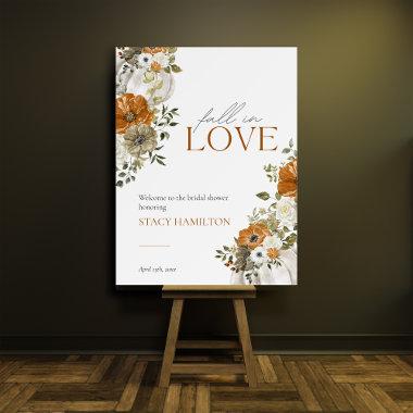 Fall in Love Floral Bridal Shower Welcome Sign