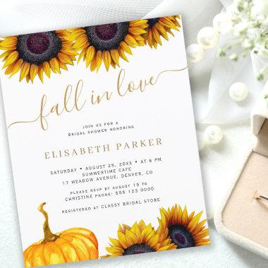 Fall in Love floral BUDGET bridal shower invite