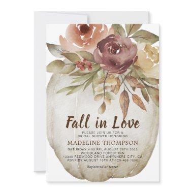 Fall in Love Floral White Pumpkin