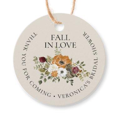 Fall in Love Ivory Bridal Shower Favor Tags