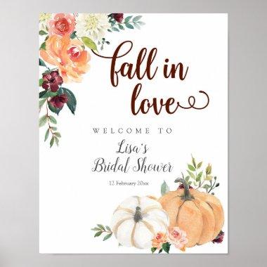 Fall in Love Marsala Pumpkin Welcome Sign