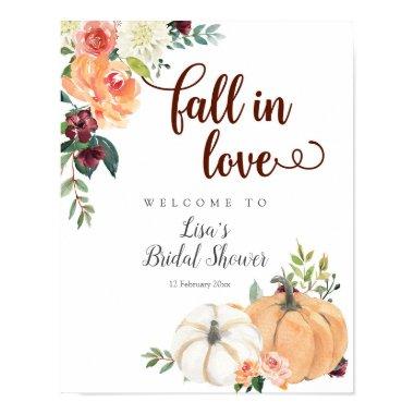 Fall in Love Marsala Pumpkin Welcome Sign