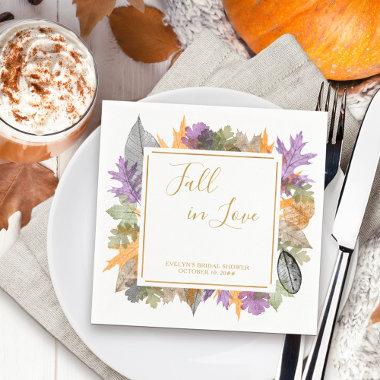 Fall in Love October Leaves Colorful Foliage Napkins