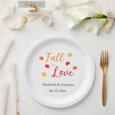 Fall In Love Paper Plates