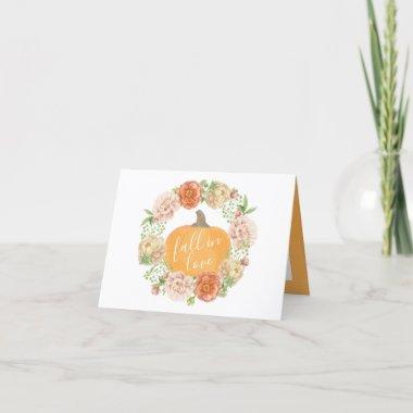 Fall in Love Pumpkin Bridal Shower Thank You Note
