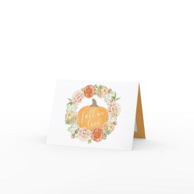 Fall in Love Pumpkin Bridal Shower Thank You Note