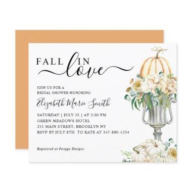 Fall in Love Pumpkin Vase Bridal Shower Invite