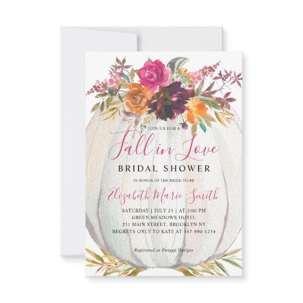 Fall in Love Purple Floral Pumpkin  Note