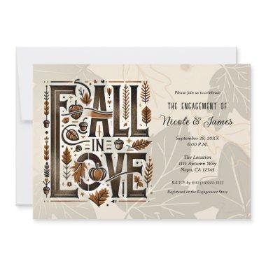 FALL IN LOVE Retro Autumn Fall Engagement Shower
