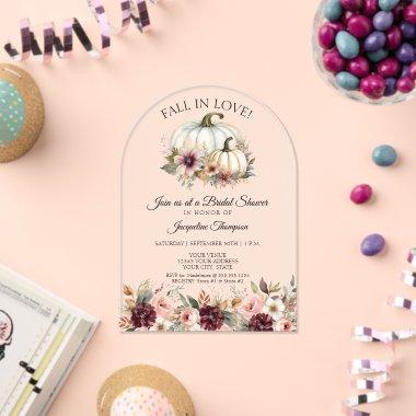 Fall in Love Rose Floral Burgundy  Acrylic
