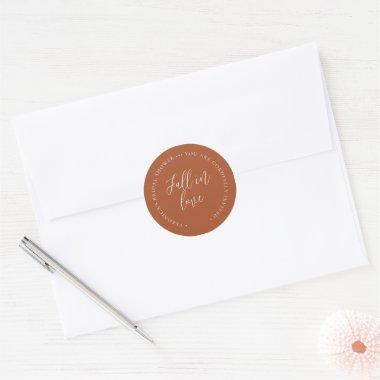 Fall in Love Rust Bridal Shower Envelope Seal