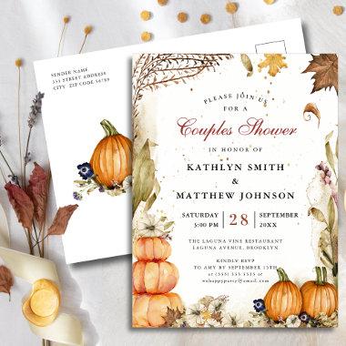 Fall In Love Rustic Botanical Fall Couples Shower Invitation PostInvitations