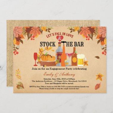 Fall in love stock the bar couples shower Invitations