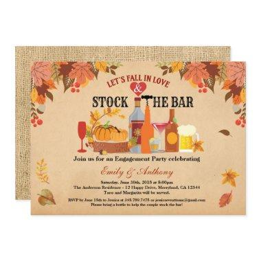 Fall in love stock the bar couples shower Invitations