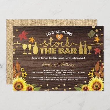 Fall in love stock the bar engagement party Invitations