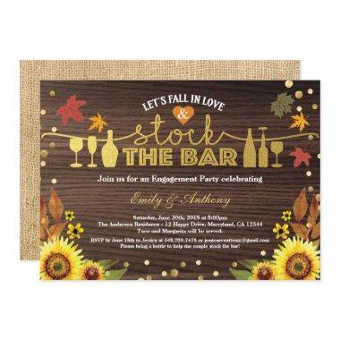 Fall in love stock the bar engagement party Invitations