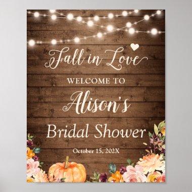 Fall in Love String Lights Bridal Shower Sign