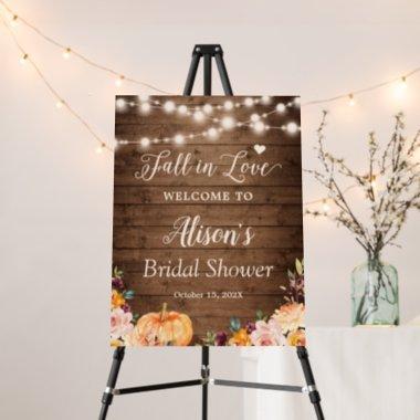 Fall in Love String Lights Rustic Bridal Shower Foam Board