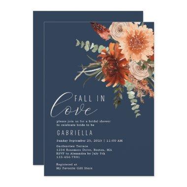 Fall In Love Terracotta Floral Blue