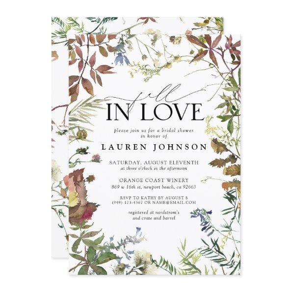 Fall In Love Watercolor Wildflower