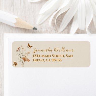 Fall in Love Watercolor Wildflower Bridal Shower Label