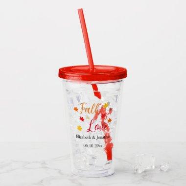 Fall In Love Wedding Acrylic Tumbler