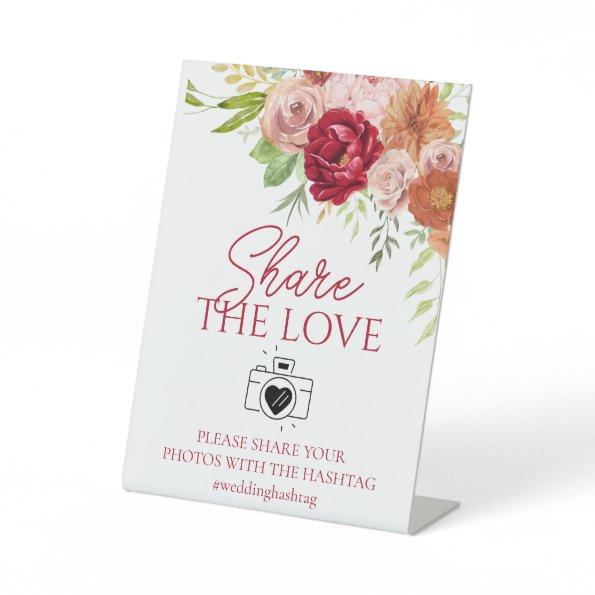 Fall in Love Wedding Hashtag | Share The Love Pedestal Sign
