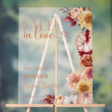 Fall in Love Welcome  frosted Acrylic Sign