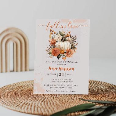 Fall In Love Wildflower Pattern Bridal Shower Invitations