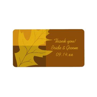 Fall Leaf Color Block Wedding Thank You Favor Tags