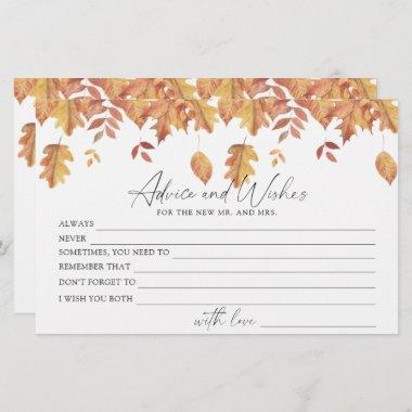 Fall leaves - advice and wishes bridal shower stationery