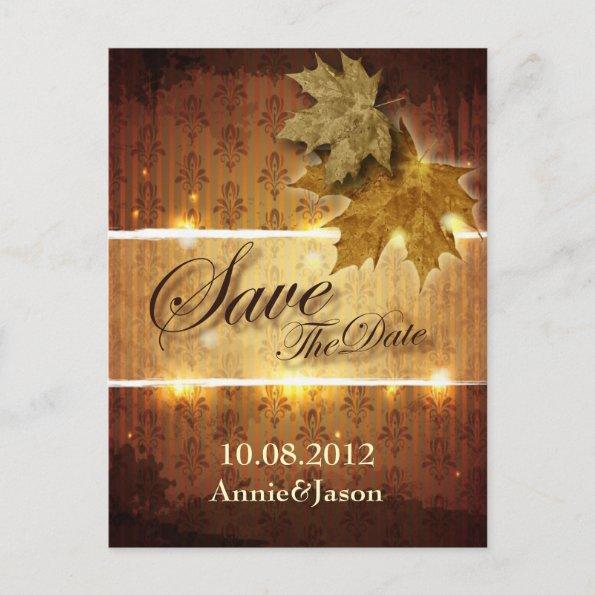 fall leaves fall wedding save the date announcement postInvitations