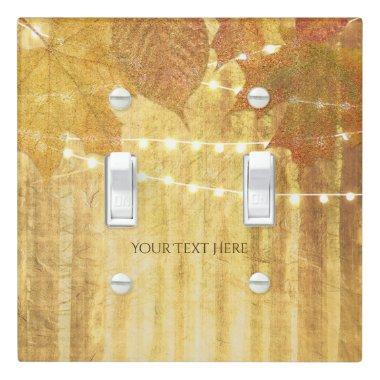 Fall Leaves Golden Autumn Rustic Woods Light Switch Cover