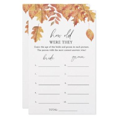 Fall leaves - How old were they bridal game