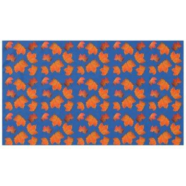 Fall Leaves Orange Maple Tree Blue Holiday Party Tablecloth
