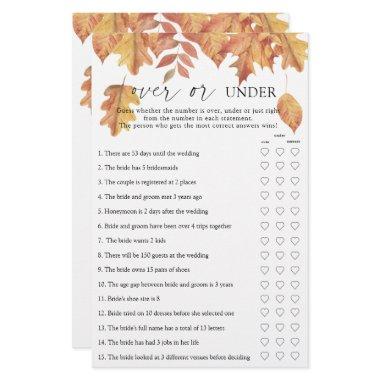 Fall leaves - Over or under  game