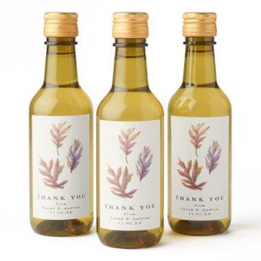 Fall leaves wedding thank you wine label
