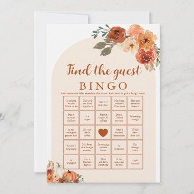 Fall Little Find the Guest Baby Shower Bingo Game Invitations