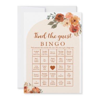 Fall Little Find the Guest Baby Shower Bingo Game Invitations