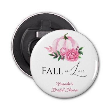 Fall Love Blush Pink Pumpkin Rustic  Bottle Opener