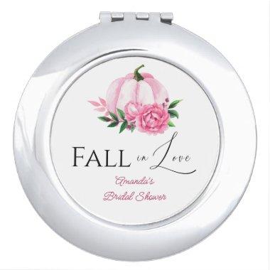 Fall Love Blush Pink Pumpkin Rustic  Compact Mirror