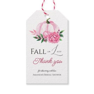 Fall Love Blush Pink Pumpkin Rustic  Gift Tags