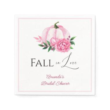 Fall Love Blush Pink Pumpkin Rustic  Napkins