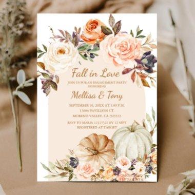 Fall Modern Arch Floral Pumpkin Falling in love