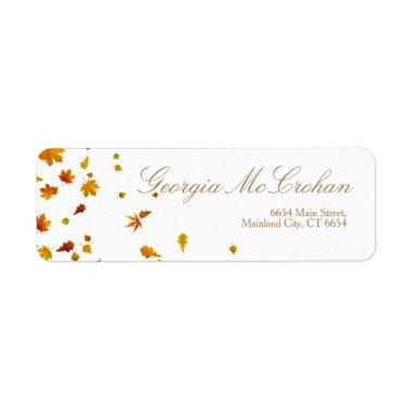 Fall Orange Red Leaves Return Address Label
